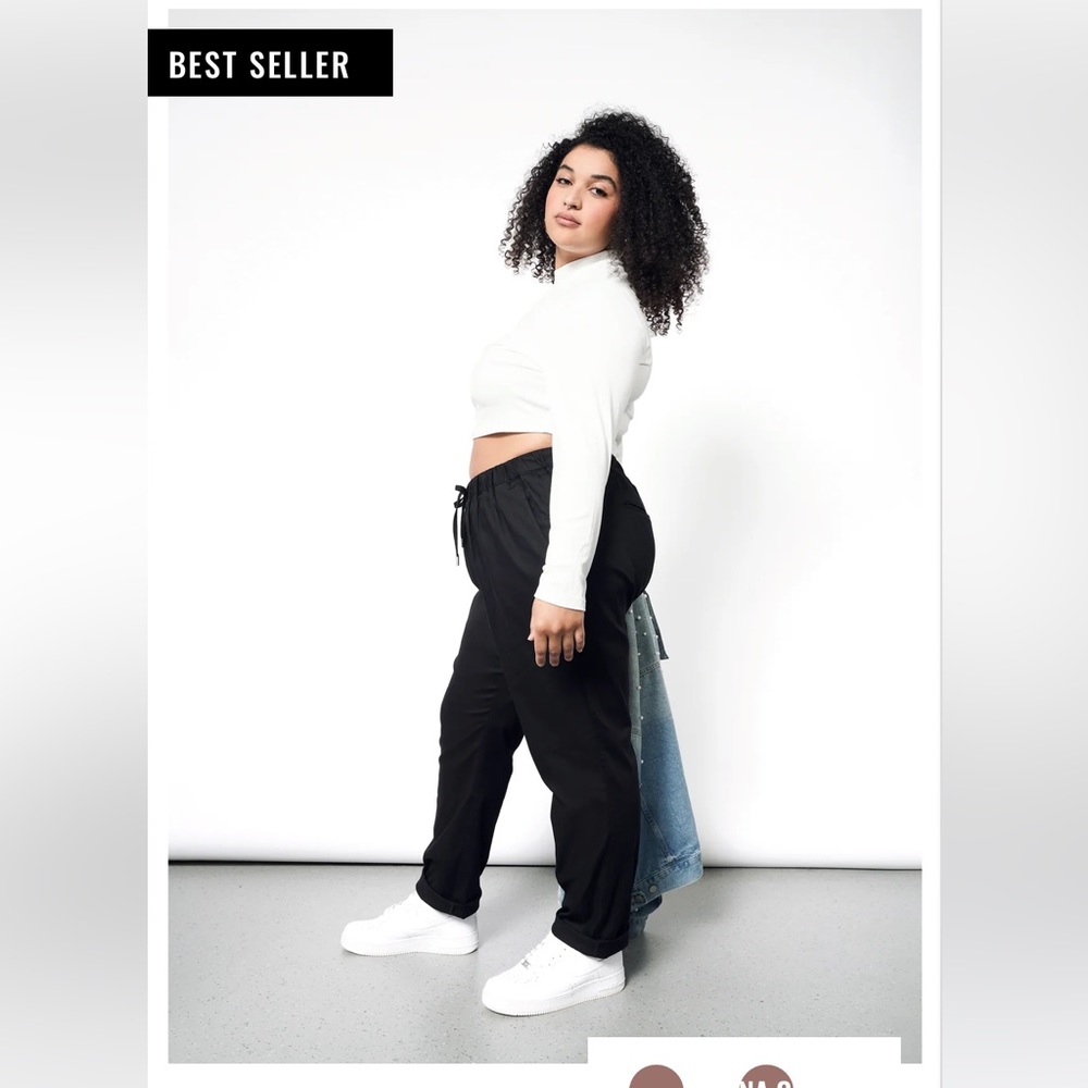 NWT Wildfang THE ESSENTIAL DRAWSTRING PANT. Black .XS